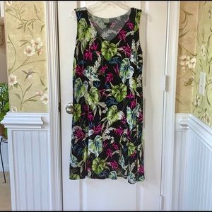 J Jill sleeveless tropical print sundress